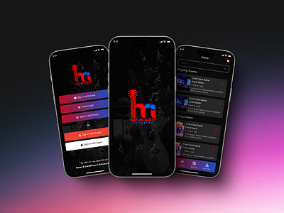 Music Events Application application industry music ui ux