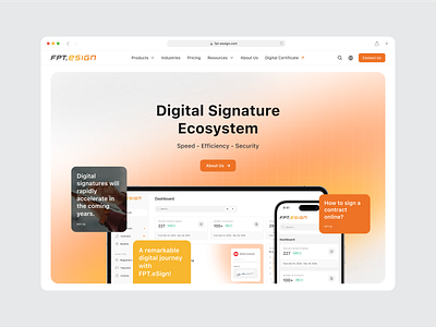 E-Sign - UI Homepage design system fpt homepage platform remote signature technical ui ux visual