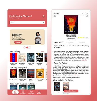 Book Reading App animation book branding dailyui figma graphic design logo ui uiux