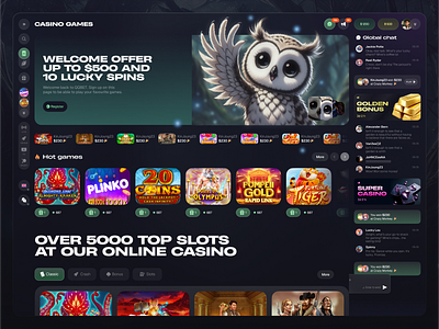 Online Casino branding development graphic design interface ui ux