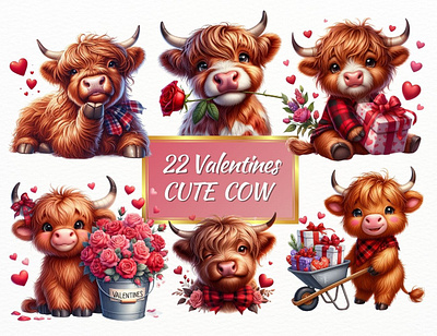 Valentines Highland Scottish Cow