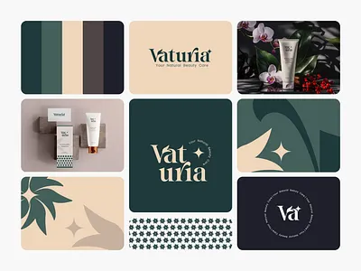 Vaturia | Natural Beauty Care beauty beauty care brand identity branding calm calming color cosmetics feminine illustration logo logo branding logo design minimal logo modern logo natural natural patterns organic logo unique logo vaturia visual identity