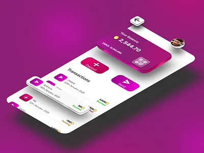 3D Neumorphic Design: Financial Wallet Mobile App 3d design dashboard figma finance fintech mobile app design money management neumorphism ui ux wallet