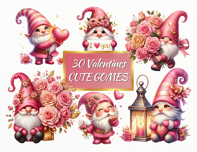 Valentines Gnomes, ideal for card making