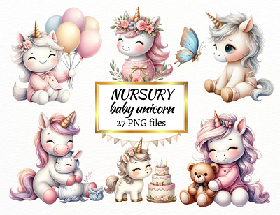 Nursery Unicorn - WallDecors or Card Making