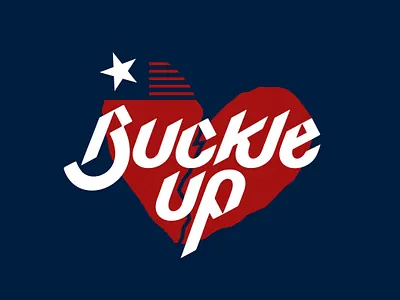 Buckle up america custom type flag heart lettering logo typography