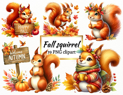 Fall squitrrel, ideal autumn craft lovers