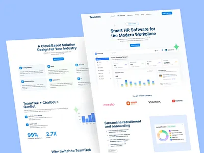 TeamTrek-HR Management SaaS Landing Page UX/UI Design b2b conversion rate creative axis cro hr hr management saas saas saas hr saas landing page saas owners saas page saas products saas startups ui design user experience user interface ux