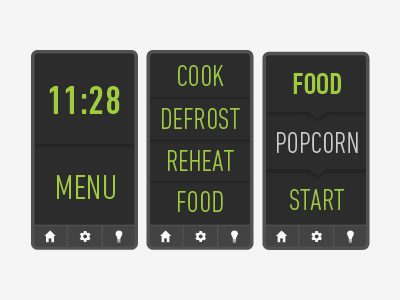 Touchscreen Kitchen Appliance interface