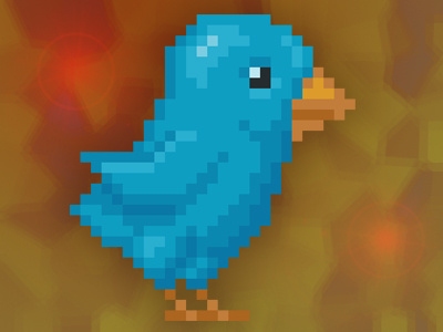 Pixelated Twitter Bird bird pixel twitter