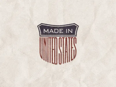 Made In U.S. emblem grungy lettering type typo typography