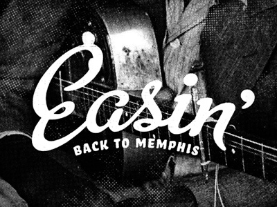 Easin' Back to Memphis blues festival logo memphis music script sleepy johns vintage