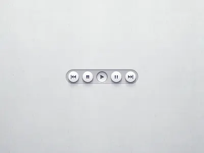 Media Controls (Circular Rebound) button control media photoshop player ui