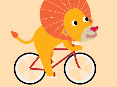 naked lion biking animal biking cycling illustration lion sports vector