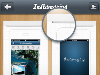 Project app design grid ios iphone paper rope stitch texture ui
