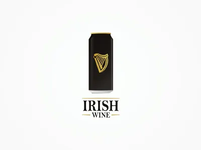 Irish 'Wine', experimental logo design beer black brand branding colorful creative custom custom made design dribbble drink gold guinness identity ireland irish logo logo design logo designer logotype playoff type typographic typography wine