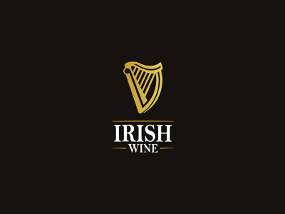 Irish 'Wine', experimental logo design beer black brand branding colorful creative custom custom made design dribbble drink gold guinness identity ireland irish logo logo design logo designer logotype playoff type typographic typography wine