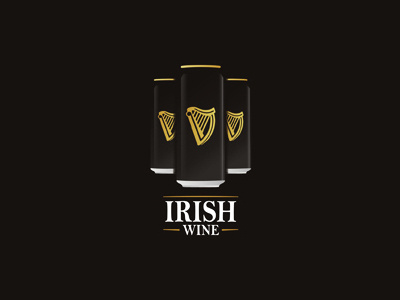 Irish 'Wine', experimental logo design beer black brand branding colorful creative custom custom made design dribbble drink gold guinness identity ireland irish logo logo design logo designer logotype playoff type typographic typography wine