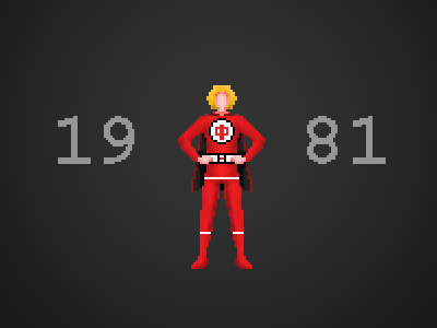 Who could it be? 1981 hero pixel art rebound red tv