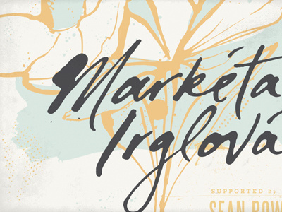 Markéta Irglová Tour Poster. calligraphy lettering texture typography