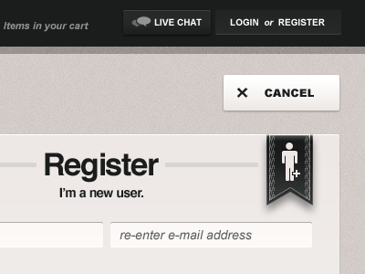 Login or Register art direction creative direction design e commerce html rally interactive ui