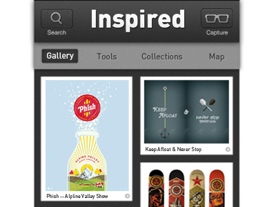 Inspired -- wip app iphone ui