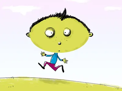 Greenhead boy brush digital green illustration sketch test