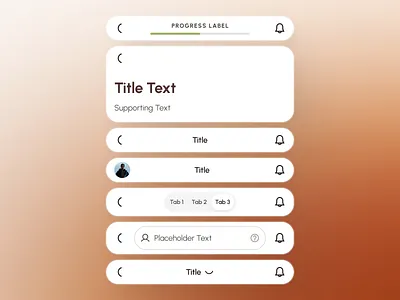 freud v2: AI Mental Health App - Mobile Top Nav Bar Component UI ai mental health app app bar component app bar ui brown clean figma ui kit mental health app mental health ui kit mindfulness app minimal mobile app mobile nav bar component mobile nav bar ui modern nav component nav ui top app bar top nav top nav ui ui app bar