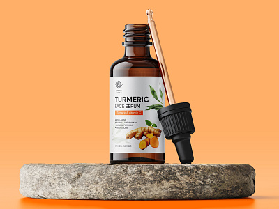 Turmeric Face Serum Label Packaging Design label design landing page packaging web design website