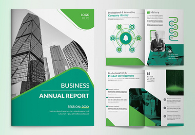 Business Annual Report annual annual report bifold brochure brochure brochure design business graphic design magazine report