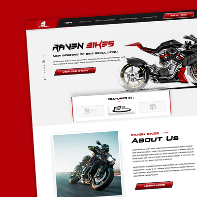 Raven Bikes - Homepage bikes branding logo ui ux webpage website