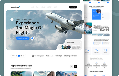 "Traveloka - Travel Website Redesign Concept" agency airline beautiful commercial e commerce figma freelancer landing page minimalistic simple travel ui ui ux website website deisgn white