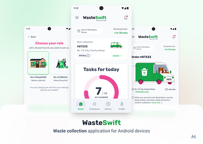 WasteSwift Mobile Application -Households and Collectors mobile application ui ux waste management application wasteswift