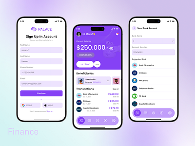 Finance App app bank banking app banking management finance finance app fintech fintech app investment log in mobile sign up ui ux wallet