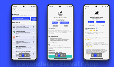 Elevatr - Job & Skill Sharing Mobile App Design Template design figma mobile app ui mobile design ui ui design ui kit ux