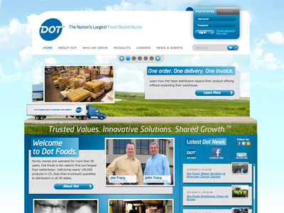 Dot Foods Website corporate interactive parallax web design website