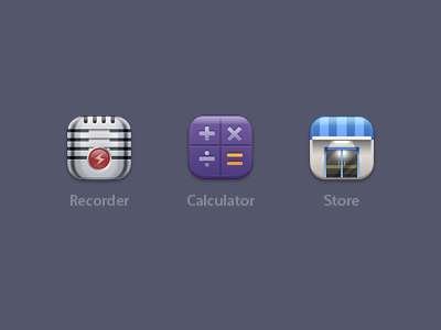 add caculator gui icon recorder store