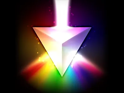 Prism black bright colourful contrast icon light prism rainbow
