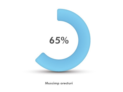 Chart Element blue circle glow gradient pie chart reflection shadow