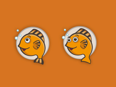 Tigerfish face fish logo orange