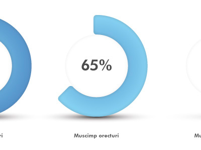 Chart Element Rebound blue chart circle float gradient percent pie reflect shadow