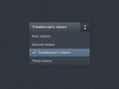 Slick Dark UI - Rebound app button choice dark down drop dropdown interface select ui webapp