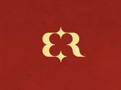 ER circle design e fun logo mark monogram r typography