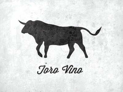 Toro Vino bull logo lost script toro type vino wine wisdom