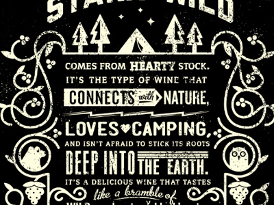 Stark - rejected stark type wine label woods