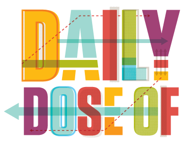 Daily Dose of.......colors. arrows color dots outlines lines multiply typography vector