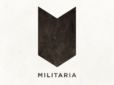 Militaria chevron crest gotham logo militaria texture typography