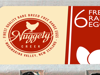 Nuggety Creek label eggs free range retro traditional typography