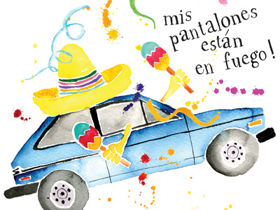 Ford Fiesta colors fiesta ford funny hand painted humor illustration splatters typography watercolor