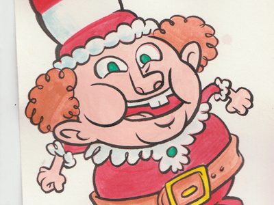 Inbred Elves 5 cartoons christmas elves watercolor